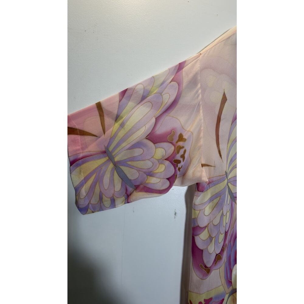 Women’s Sheer Kimono Cover Up Lot 2 Draper’s Studio Floral Plus Size Open Front - Picture 9 of 13